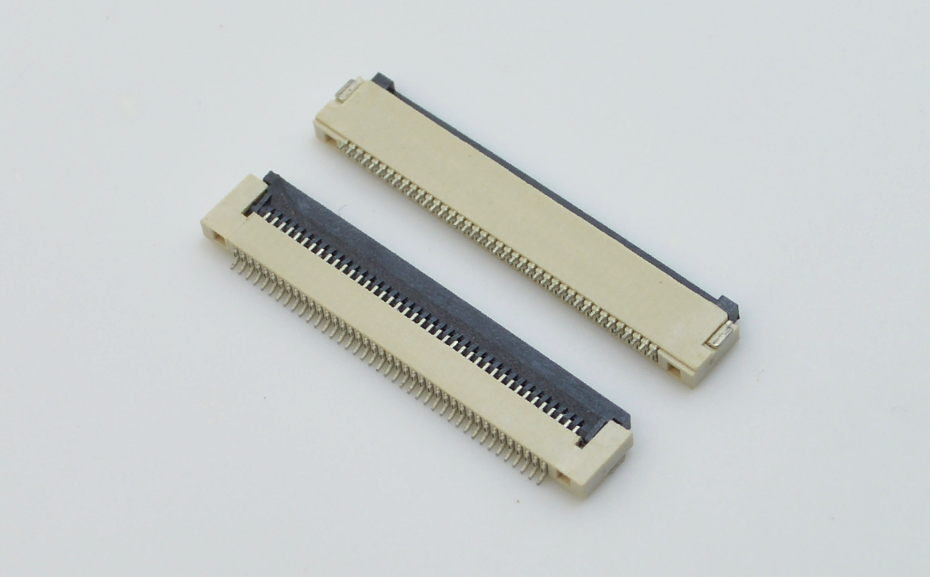 新品FFC/FPC连接器0.5间距H1.5翻盖下接蝴蝶扣下接条形连接器,宏利