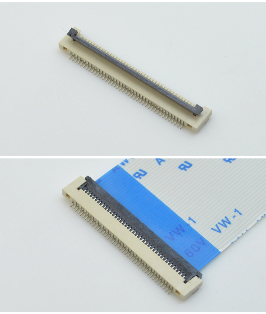 新品FFC/FPC连接器0.5间距H1.5翻盖下接蝴蝶扣下接条形连接器,宏利