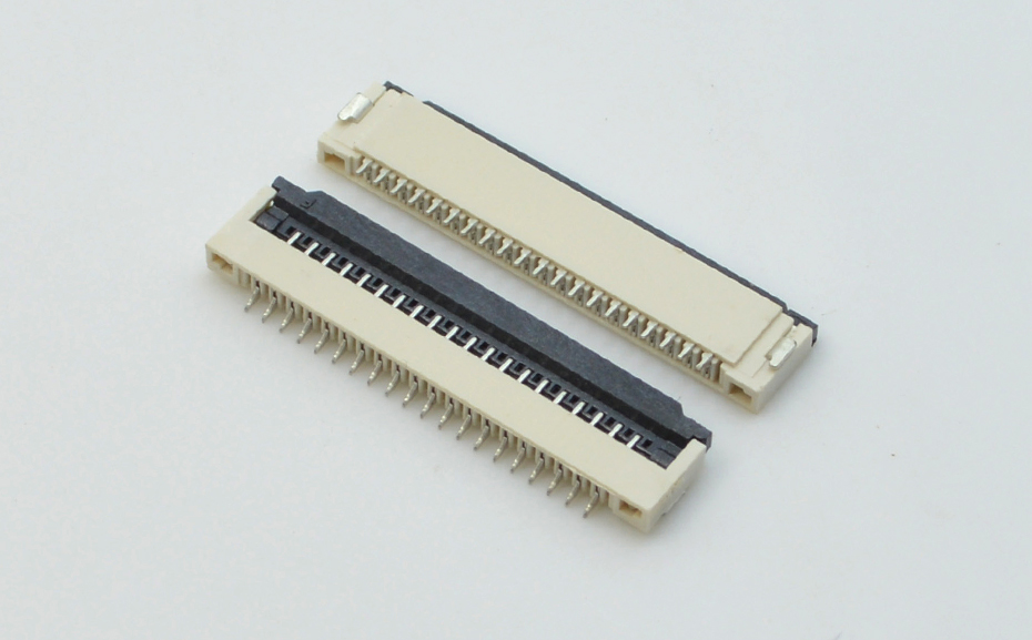 厂家FPC连接器FFC扁平软排线插座1.0mm 16p-30P翻盖式下接SMT座子,宏利